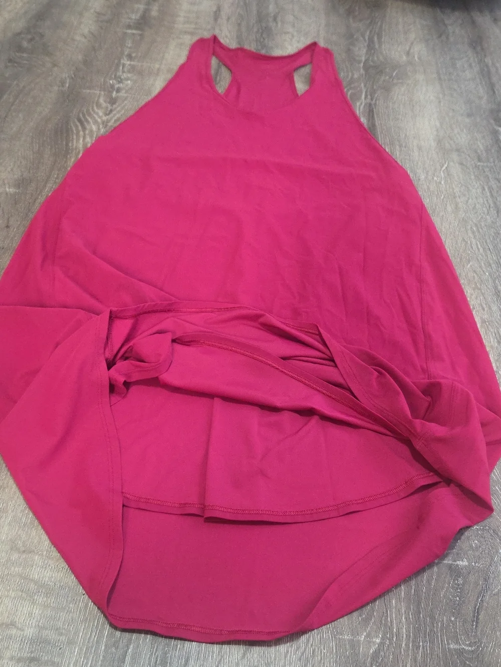 Lululemon Rejuvenate Racerback Dress Fuchsia Draped Layered Rose Magenta Pink